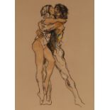 Finsen, coloured lithograph, embracing ballet danc