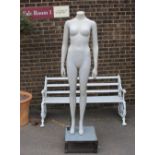 A papier maché mannequin complete with stand