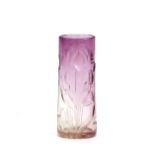 A good quality mauve tinted Art Glass vase, with e