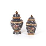A pair of Chinese baluster vases and covers, decor