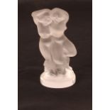 A Lalique glass figure group of entwined Bacchante