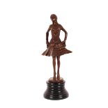 A bronze Art Nouveau figure of a dancing girl