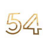 A brass Art Deco design "Studio 54" sign