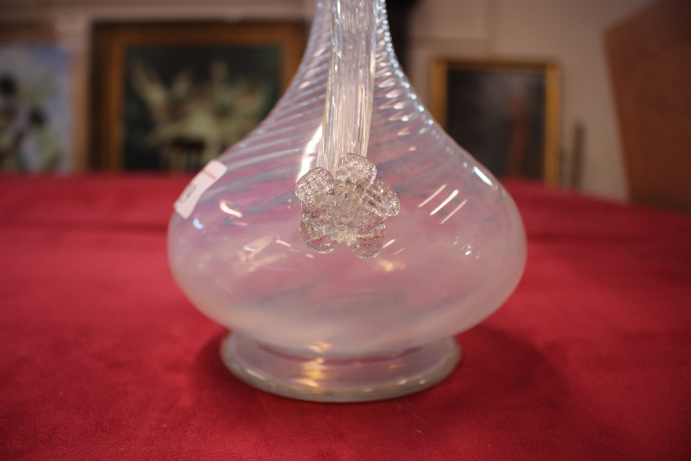 A Venetian blue opaque glass baluster ewer, with s - Image 3 of 6