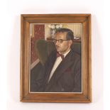 Trevor Mackinson, portrait of Don Tibbenham, oil o