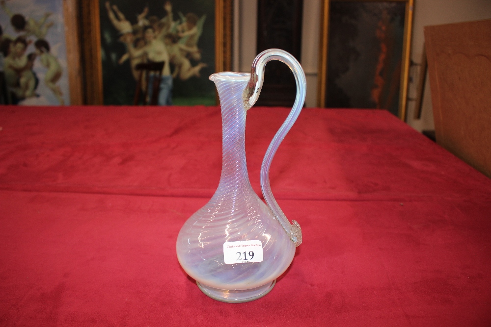 A Venetian blue opaque glass baluster ewer, with s - Image 2 of 6
