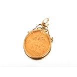 A half sovereign, dated 1912, in 9 carat gold moun