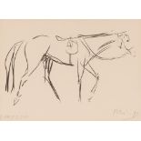 Limited edition print of a horse, indistinctly pen