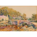 Albert Perry, 1926, study of cottage and bridge, s