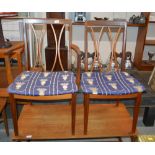 A set of six teak G plan dining chairs with rail b