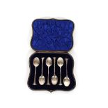 A cased set of six silver Onslow pattern teaspoon