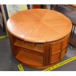A large circular Nathan teak coffee table, 86cm di