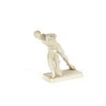 A Parian ware figure depicting a naked athlete, 20