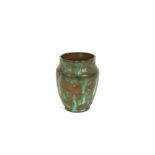 A Rye pottery vase, with green and brown mottled g