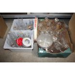 Three boxes of various pub glasses and ice buckets