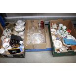 Three boxes of various decorative glass and china
