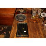 A Kurt McVay Dichroic glass plate; and a Studio Ca
