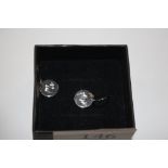 A pair of Mr & Mrs silver hook ear-rings