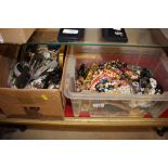 Two boxes of costume jewellery