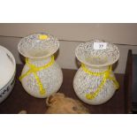 A pair of mottled Art Glass vases
