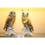 Two Karl Ens owl ornaments