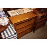 A modern oak veneered bookcase