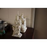 Two alabaster figures each in the form of Zeus