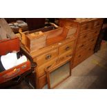 A late Victorian satinwood dressing chest fitted