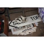 A quantity of painted signs