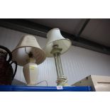 Two table lamps and shades