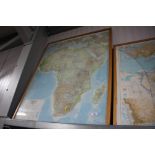 A framed and glazed map of Africa