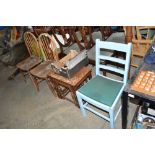 A nest of three occasional tables; and a pair of e