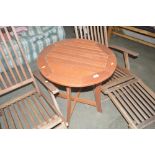 A teak garden table