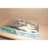 A quantity of various silver plated cutlery etc