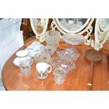 A quantity of various glassware; dressing table i