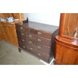 A Georgian mahogany chest fitted two short over th