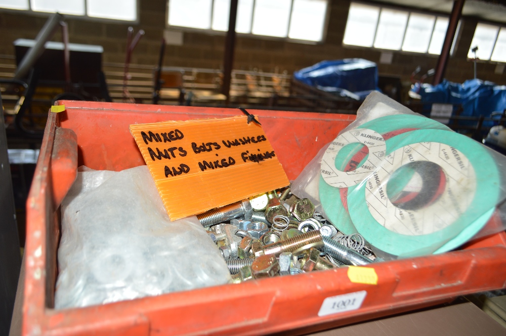 A box of mixed nuts and bolts etc