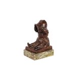 Newbury Abbot Trent October 1885-August 1953, bronze figure of a seated child holding a hat,