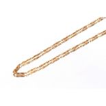 A 9ct gold necklace, with twist elongated links, 14gms