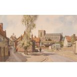 Leonard Russell Squirrell (1893-1979), study of Debenham, signed watercolour dated 1965, 23cm x 37cm