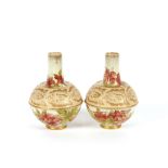 A pair of late Victorian Doulton baluster vases, h
