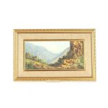 Louise Repsold, study of a mountain scene, signed oil on board, 14.5cm x 29cm