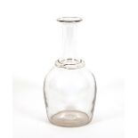 An unusual glass Cidre decanter, 33cm high