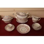 A Herculaneum - Liverpool part tea service, circa 1810