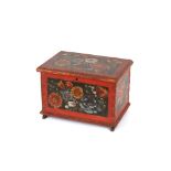 A Scandinavian Folk Art painted box, 29cm