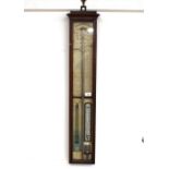 A Victorian mahogany cased Admiral Fitzroy's barometer, 96cm overall