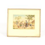 Diana Mallett Veale, study of an African Village scene, signed watercolour, 14cm x 21cm