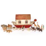 A mid-20th Century Noah's Ark model, and contents