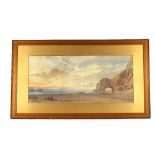 EAG, seascape, initialled watercolour 1873, 34cm x 73cm