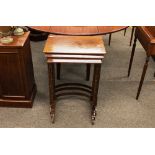 An Edwardian mahogany and satinwood banded nest of three graduated occasional tables, 53.5cm wide